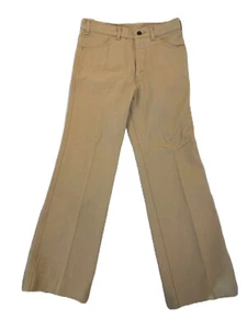 Vintage 70s Levi’s Fresh Produce Jeans Tan 30x29 Straight Leg Unhemmed - Picture 1 of 11