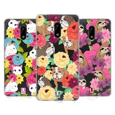 FUNDA Y PAPEL TAPIZ HEAD CASE DE GEL SUAVE CON PATRÓN FLORAL Y ANIMAL PARA TELÉFONOS NOKIA 1 Foto 1 de 4