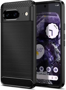 Pour GOOGLE PIXEL 8 COQUE NOIR FIBRE DE CARBONE SILICONE ETUI HOUSSE ANTICHOC - Photo 1 sur 7