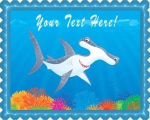 Hammer Headed Shark - Edible Cake Topper or Cupcake Topper - Picture 1 of 15