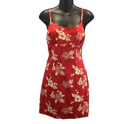 Wild Fable Womens M Tropical Hibiscus Hawaiian Sleeveless Spaghetti Strap Mini - Image 1 of 4