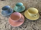 Ts&T Lu-Ray Pastel Teacup & Saucers Assorted Colors - Lot Of 4