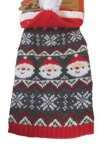 Pup Crew Holiday Hooded Pet Sweater Apparel, Santa's Face, Christmas Size XS NWT - Picture 1 of 3