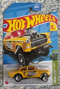 HOT WHEELS TRI-FIVE TERROR ‘55 CHEVY BEL AIR GASSER Yellow - Picture 1 of 2