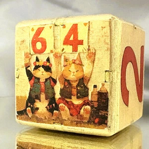 Festival Felines - Dice Dancing Duo - Backgammon Doubling Cube 36mm - Picture 1 of 9