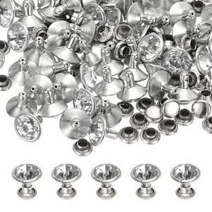 9mm Leather Rivets 70 Sets Rhinestone Rivet Studs Double Cap Spikes Rivet for... - Picture 1 of 6