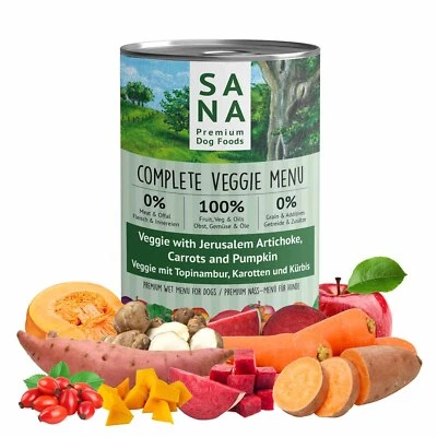 Nassfutter Veggie Menü Hundefutter Topinambur Karotte Kürbis 400g Getreidefrei - Bild 1 von 4