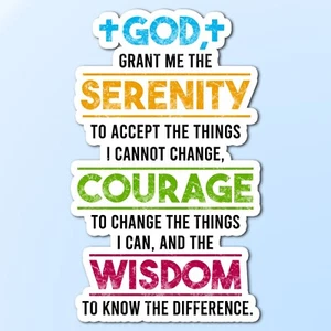 Serenity Prayer Courage Wisdom Inspirational Vinyl Decal Laptop Sticker 4 x 2.5" - Picture 1 of 3