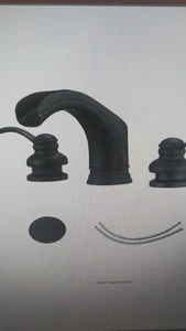 8"Waterfall Widespread Faucet W/ Pop-Up Drain Matte Black A-96562-s-b  BWE - Picture 1 of 6