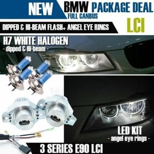E90 LCI LED ANGEL EYE RING WHITE UPGRADE BULB HALOGEN PACKAGE DEAL FACE-LIFT 08+ - Picture 1 of 8