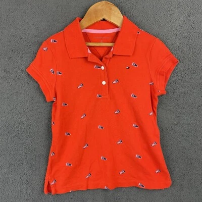 Tommy Hilfiger Polo Shirt Kids Size S 6-7Y Orange Collared Short Sleeve Designer - Image 1 of 4