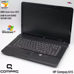 HP COMPAQ 615 Dual Core 120GB SSD Notebook Laptop Windows XP ATI RADEON HD 3200 - Picture 1 of 12