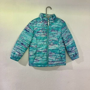 Zeroxposur Girls Jacket Size 4/5 Multicolor Zip Teal Light Puffer Coat T4 - Picture 1 of 9