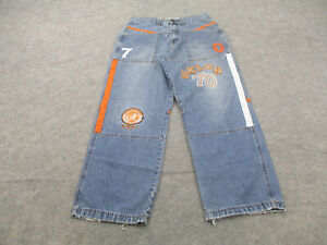 Brooklyn Xpress Jeans Mens 34 Blue Denim Baggy Hip Hop Embroidered Y2K 34x30 *