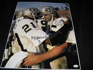 Fred Biletnikoff Cliff Branch Oakland Raiders foto 16x20 firmata JSA  - Foto 1 di 3