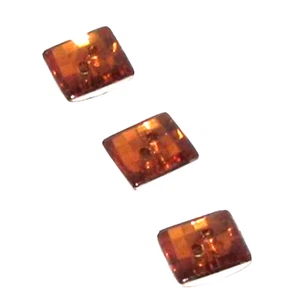 Amber 70s Diamond Style Button Flat 2 Hole Replacement Lost Missing 3x - Picture 1 of 3