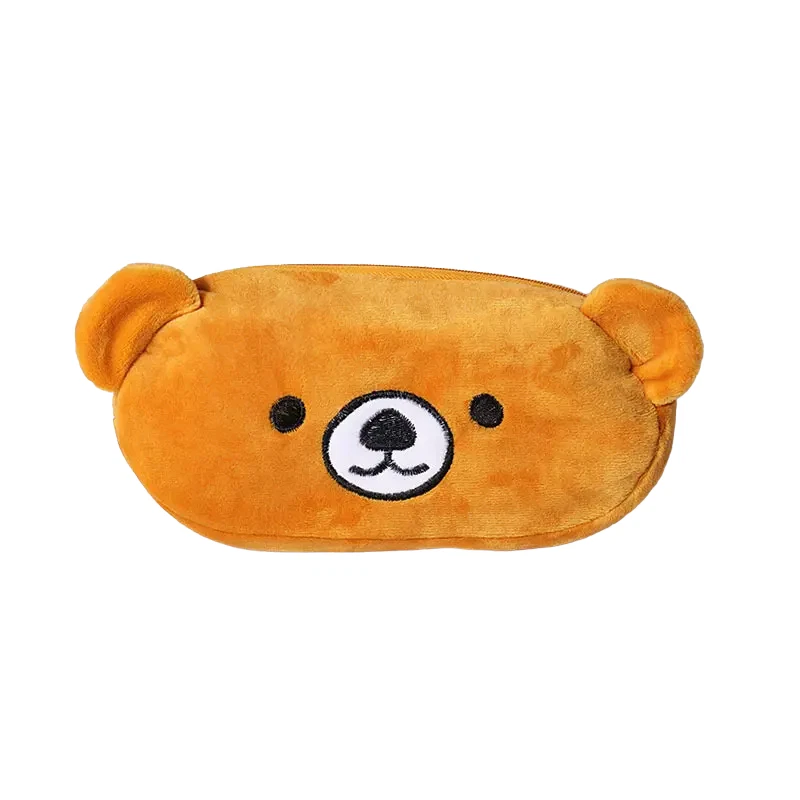 Girls Plush Zippered Purse Pencil Pouch - New - Bear — 第 1/1 张图片