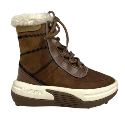 Lands End Winter Boots Toddler Size 10 Brown Fleece Shearling Trim - Image 1 of 4