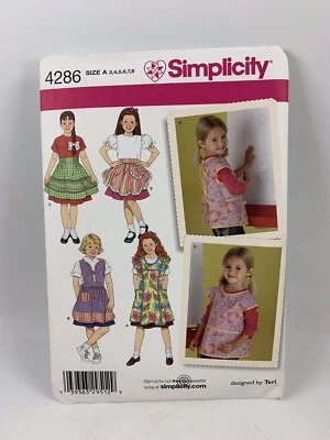 Vintage Simplicity #4286 Pattern For Child’s Size A 3, 4, 5, 6, 7, 8 Apron - Image 1 of 3