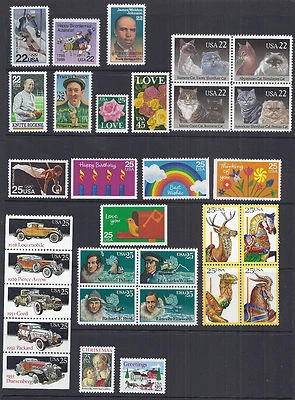 Best VF US 1988 Commemorative Year Set W/ Booklet Pane Blocks,39 stamps Xmas MNH - Image 1 of 2