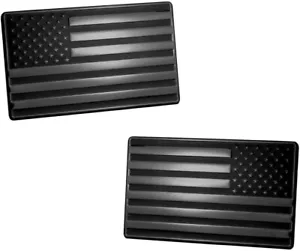 USA American 3D Metal Flag Auto Emblem para Coches Camiones 2pcs (5 "x3", Negro / Negro) - Imagen 1 de 3