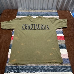 Vintage 90s Chautauqua New York Spirit T-Shirt Large/XL L FLAWS - Picture 1 of 7