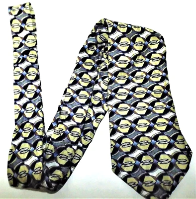 Louis Feraud 男式丝绸领带多色 62 英寸长几何图案 — 第 1/4 张图片