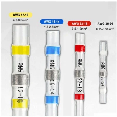 26-10ga Waterproof Heat Shrink Solder Seal Sleeve Butt Terminals Wire Connectors - Image 1 of 4
