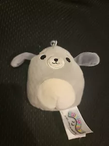 Squishmallow 4" Brian the Gray Dog Backpack Clip Plush Stuffed Animal Toy - Picture 1 of 8