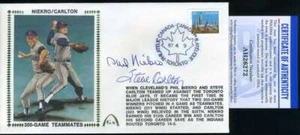 Steve Carlton Phil Niekro PSA DNA Coa Autograph Hand Signed 300 Wins FDC Cache - Picture 1 of 2