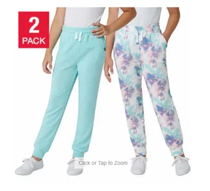 Eddie Bauer Girls 2 Pack Lounge Jogger Pants Medium 10/12 - Aqua - Picture 1 of 6