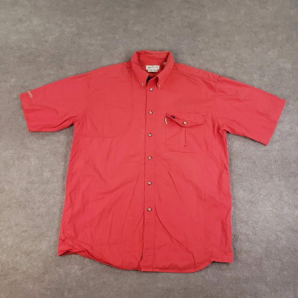 Beretta Shirt Mens Large Red Short Sleeve Button Up Shooting Primland Outdoor - Image 1 of 4