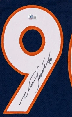 Camiseta personalizada firmada por Neil Smith #90 de los Denver Broncos Blue-Beckett, Bo Nix Broncos Foto 1 de 4