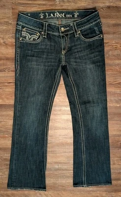 LA Idol USA womens embellished denim jeans size 11 - Image 1 of 4