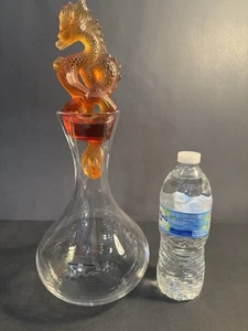 Scarce Lalique Amber “Tianlong” Wine Decanter Carafe MINT Condition w/Box - Picture 1 of 20
