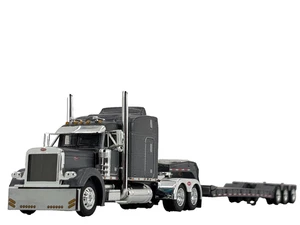 1/64 DCP GUN METAL GRAY PETERBILT 379 W/ 63" MID ROOF & TALBERT LOWBOY - Picture 1 of 7