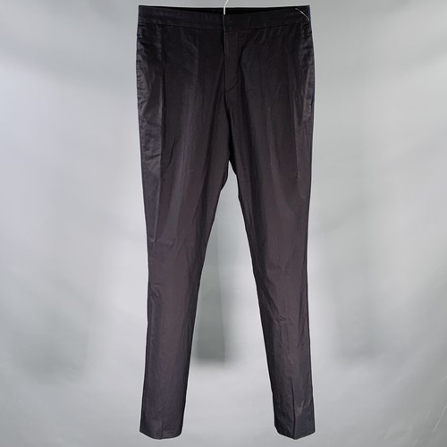 GIVENCHY Pantalone abito nero navy bicolore cotone piatto davanti taglia 30