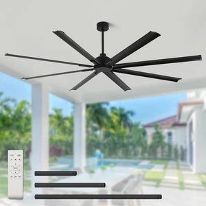 84 Inch Industrial Ceiling Fans without Lights,Large Ceiling Fan with 8 Rever... - Picture 1 of 7