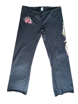 VTG Y2K Lucky Brand HOTTIE Pin Up Wide Leg Flare Sweatpant Emo Clueless-Large  - Image 1 of 4