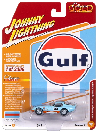 Johnny Lightning Classic Gold 1965 Shelby Daytona Gulf (Light Gulf Blue w/Orange - Image 1 of 1