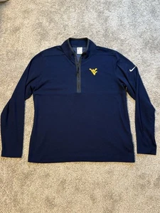 WVU Nike Golf Team Issue 1/2 Zip Pullover West Virginia Mountaineers XL Blue - Picture 1 of 4