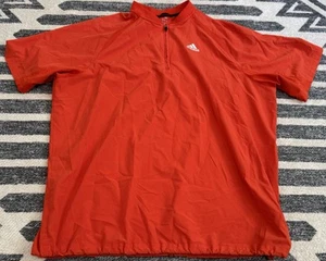 adidas 1/4 Zip Pullover Baseball Warm Up Jacket Mens XLShort Sleeve Orange - Picture 1 of 16
