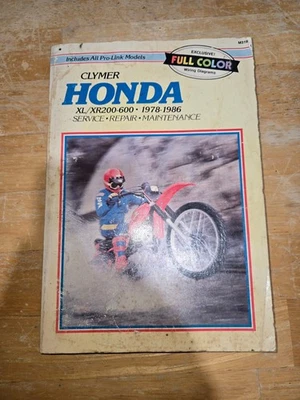 Manual de reparación de servicio de motocicleta Clymer 1978-1986 Honda XL/XR200-600 Foto 1 de 2