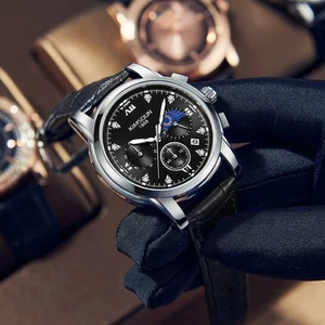 Reloj Hombre Cuarzo Moda Negocios Correa Cuero Impermeable - Imagen 1 de 12