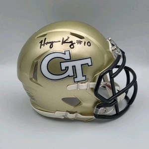 HAYNES KING SIGNED GEORGIA TECH YELLOW JACKETS STAR QB MINI HELMET UG COA - Picture 1 of 5