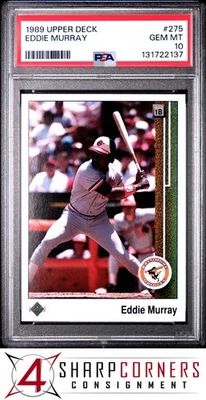 Cubierta superior 1989 #275 Eddie Murray Orioles Hof PSA 10 Foto 1 de 3