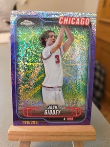 2025 NBA Topps Chrome Josh Giddey #76 viola /299 rifrattore Chicago Bulls - Foto 1 di 2