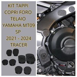 Set 8 Tappi Completi Copri Telaio Moto Yamaha MT-09 Tracer MT09 2021 2024 DX SX - Picture 1 of 4
