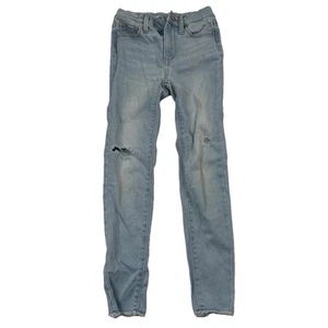 Old Navy Rockstar Jeggings Girls 7 Extra High Rise Distressed Light Wash - Picture 1 of 15