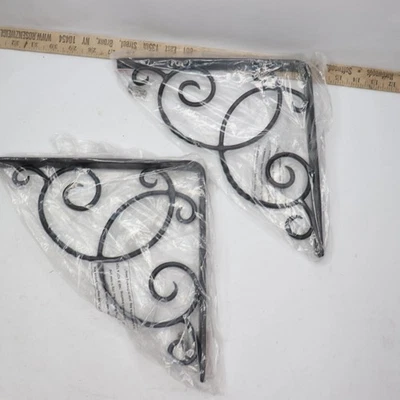 (Pair) Achla Designs Decorative Scroll Shelf Brackets Wrought Iron B-21 - Image 1 of 4